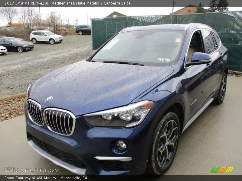 Mediterranean Blue Metallic / Canberra Beige 2017 BMW X1 xDrive28i