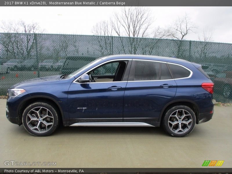 Mediterranean Blue Metallic / Canberra Beige 2017 BMW X1 xDrive28i