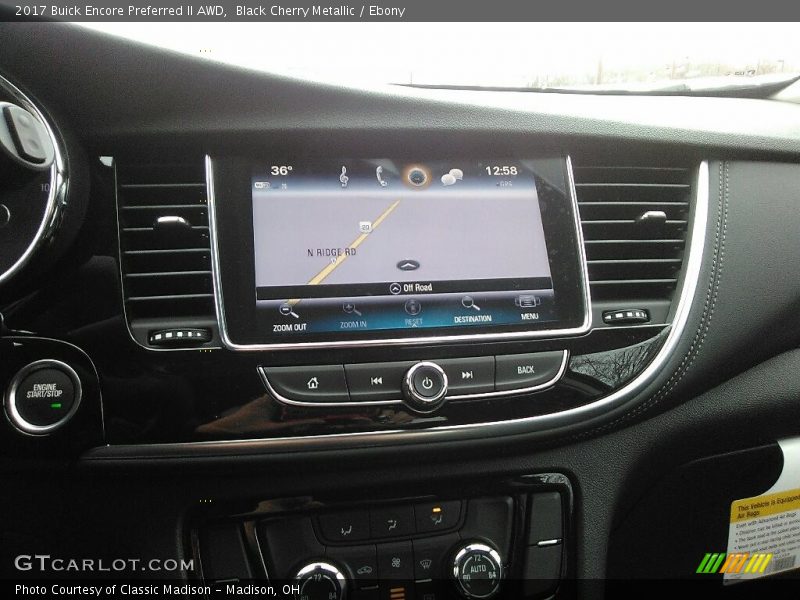 Black Cherry Metallic / Ebony 2017 Buick Encore Preferred II AWD