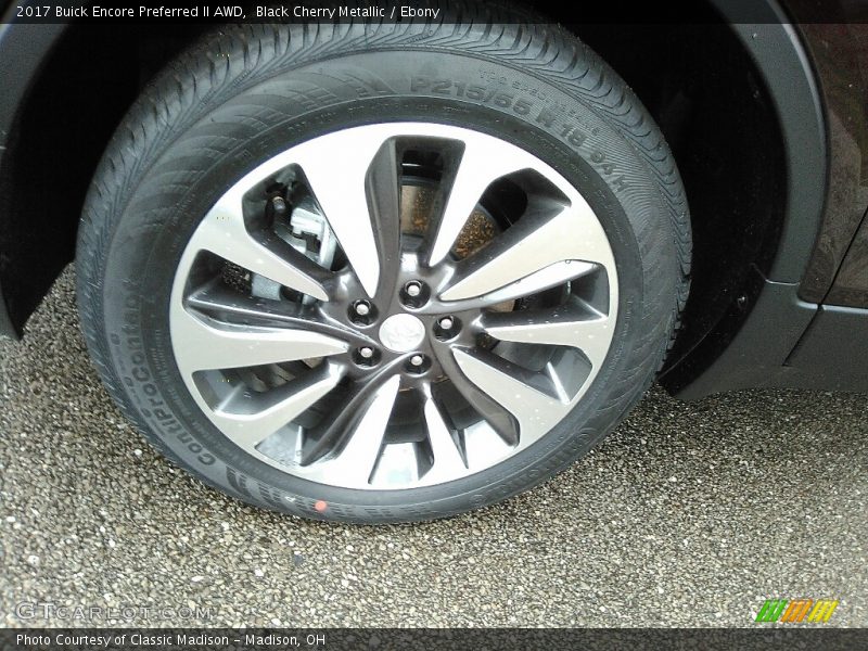 Black Cherry Metallic / Ebony 2017 Buick Encore Preferred II AWD