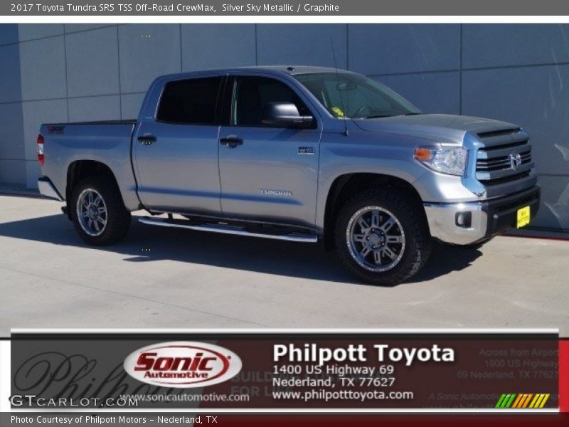 Silver Sky Metallic / Graphite 2017 Toyota Tundra SR5 TSS Off-Road CrewMax