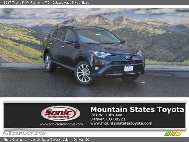 Galactic Aqua Mica / Black 2017 Toyota RAV4 Platinum AWD