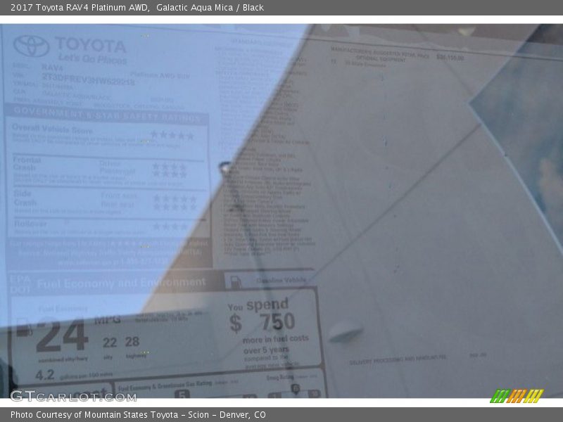 Galactic Aqua Mica / Black 2017 Toyota RAV4 Platinum AWD