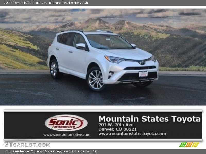 Blizzard Pearl White / Ash 2017 Toyota RAV4 Platinum