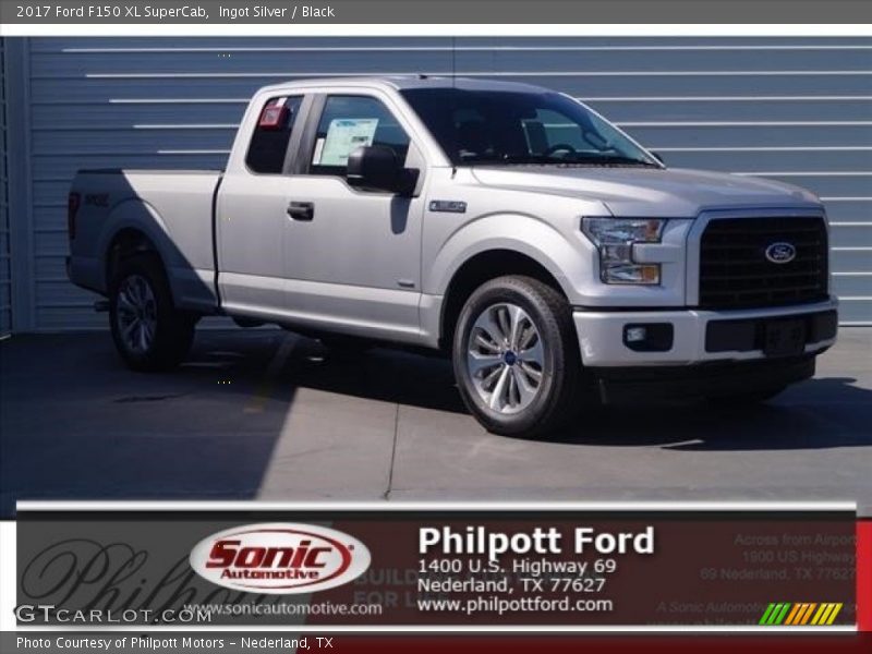 Ingot Silver / Black 2017 Ford F150 XL SuperCab