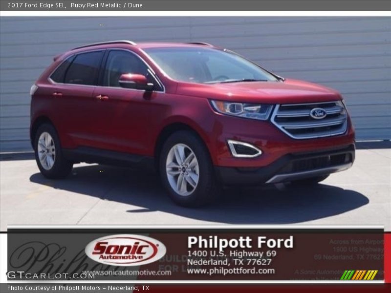 Ruby Red Metallic / Dune 2017 Ford Edge SEL