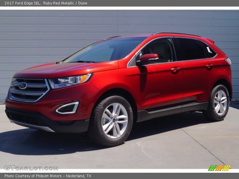 Ruby Red Metallic / Dune 2017 Ford Edge SEL