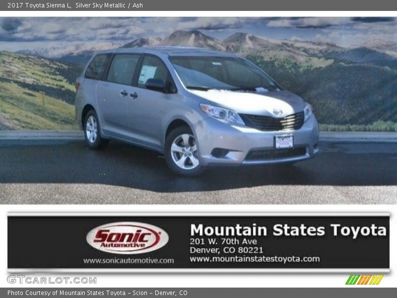 Silver Sky Metallic / Ash 2017 Toyota Sienna L