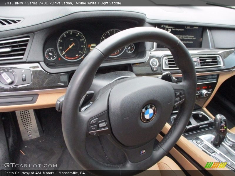 Alpine White / Light Saddle 2015 BMW 7 Series 740Li xDrive Sedan