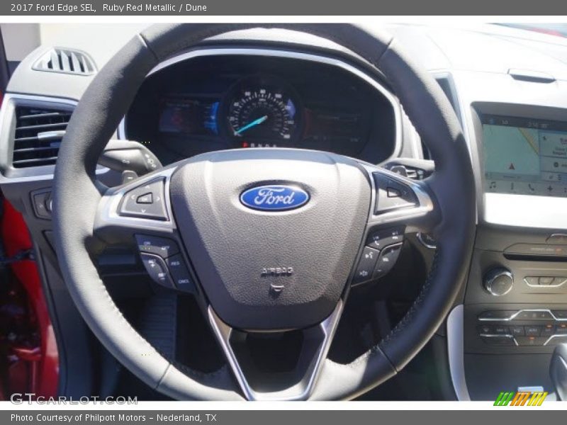 Ruby Red Metallic / Dune 2017 Ford Edge SEL