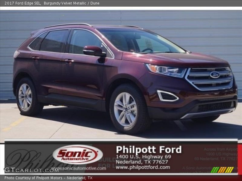 Burgundy Velvet Metallic / Dune 2017 Ford Edge SEL