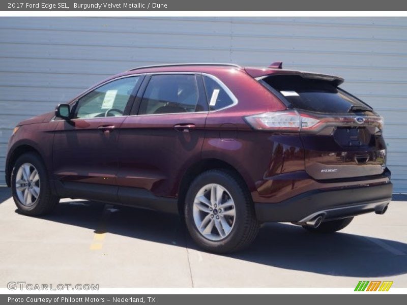 Burgundy Velvet Metallic / Dune 2017 Ford Edge SEL