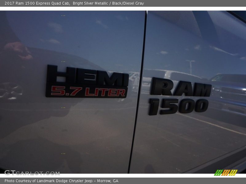Bright Silver Metallic / Black/Diesel Gray 2017 Ram 1500 Express Quad Cab