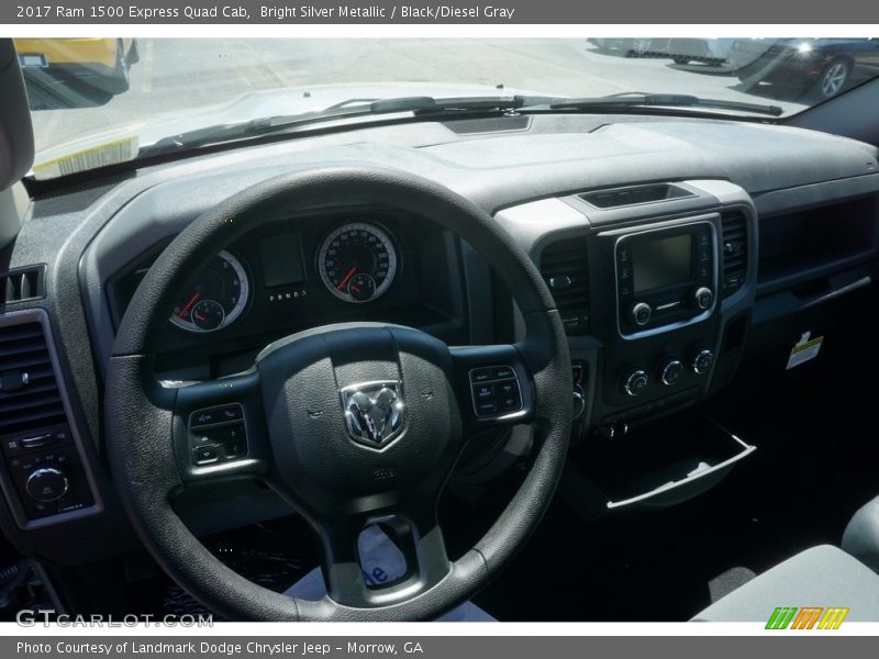 Bright Silver Metallic / Black/Diesel Gray 2017 Ram 1500 Express Quad Cab