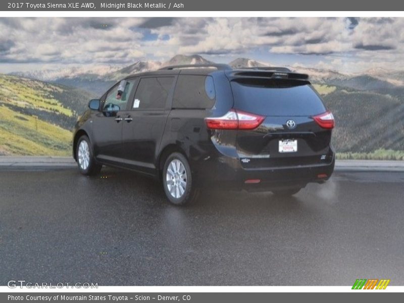 Midnight Black Metallic / Ash 2017 Toyota Sienna XLE AWD