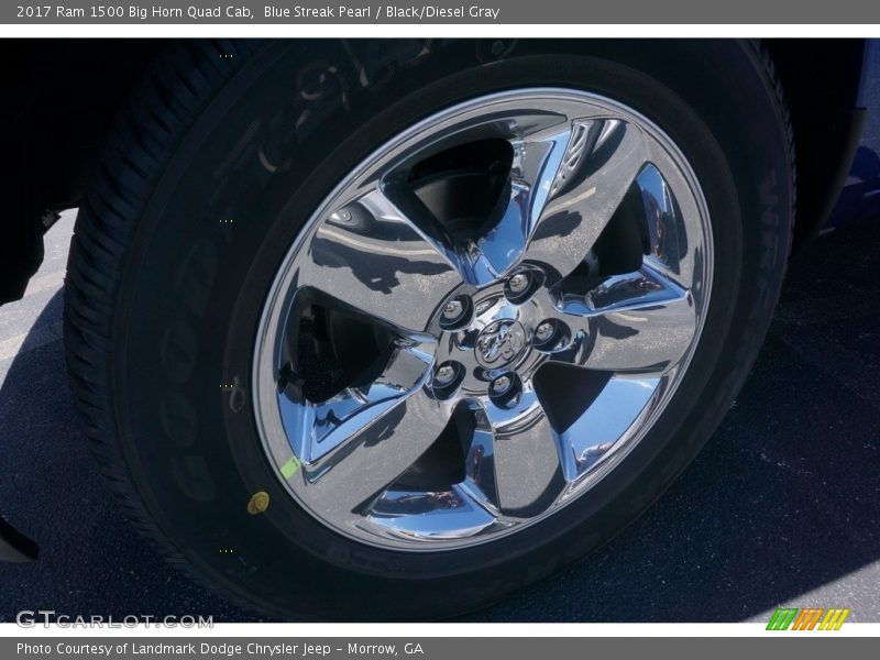 Blue Streak Pearl / Black/Diesel Gray 2017 Ram 1500 Big Horn Quad Cab
