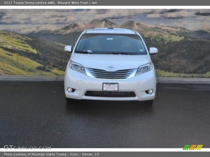 Blizzard White Pearl / Ash 2017 Toyota Sienna Limited AWD