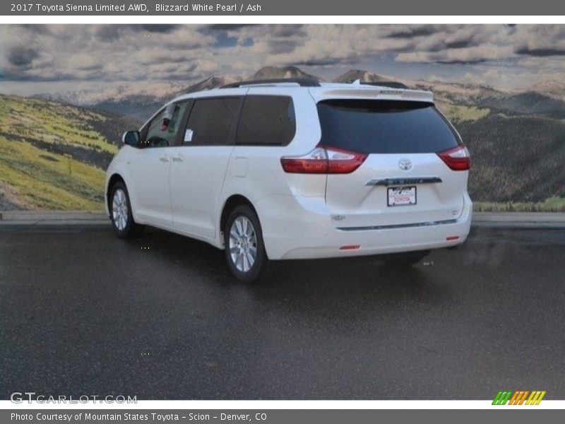Blizzard White Pearl / Ash 2017 Toyota Sienna Limited AWD