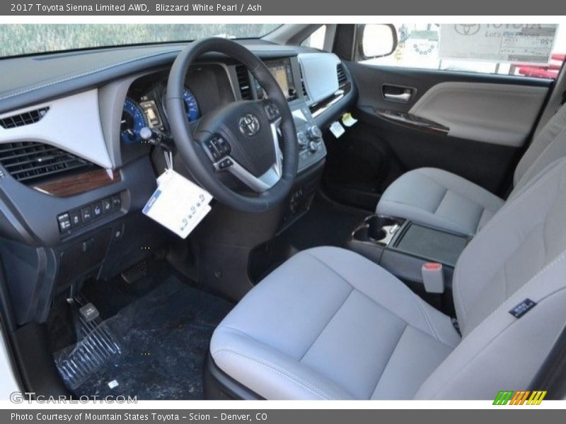 Blizzard White Pearl / Ash 2017 Toyota Sienna Limited AWD