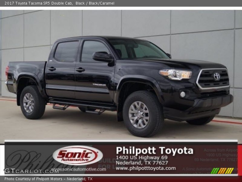 Black / Black/Caramel 2017 Toyota Tacoma SR5 Double Cab