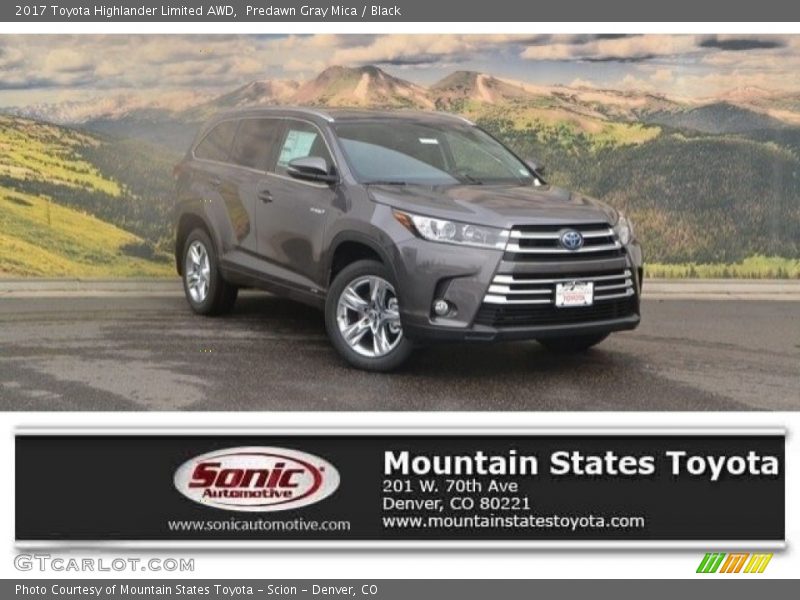 Predawn Gray Mica / Black 2017 Toyota Highlander Limited AWD