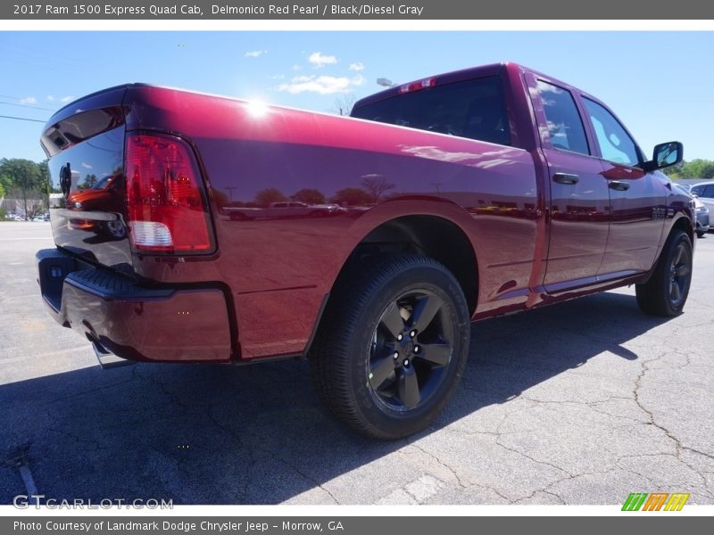 Delmonico Red Pearl / Black/Diesel Gray 2017 Ram 1500 Express Quad Cab