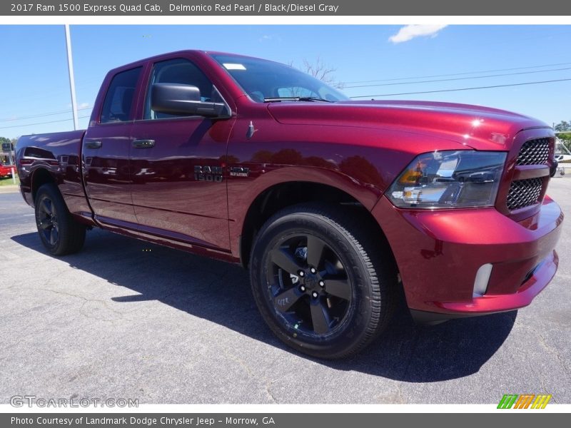 Delmonico Red Pearl / Black/Diesel Gray 2017 Ram 1500 Express Quad Cab