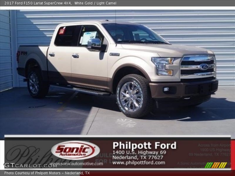 White Gold / Light Camel 2017 Ford F150 Lariat SuperCrew 4X4