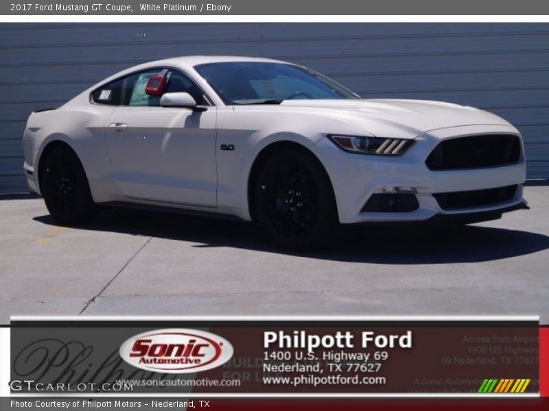 White Platinum / Ebony 2017 Ford Mustang GT Coupe