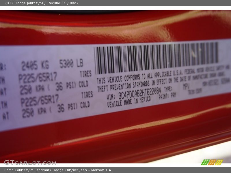 Redline 2K / Black 2017 Dodge Journey SE