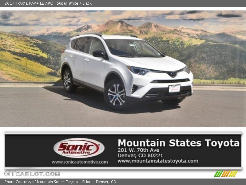 Super White / Black 2017 Toyota RAV4 LE AWD
