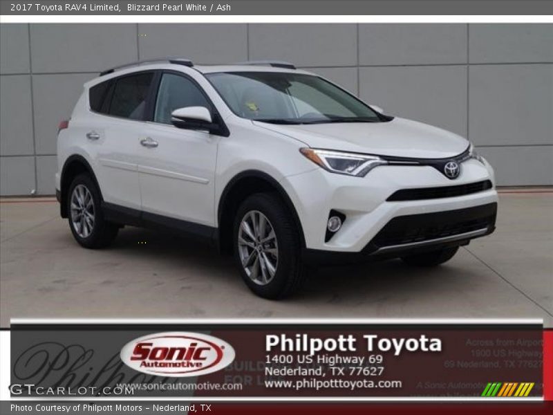 Blizzard Pearl White / Ash 2017 Toyota RAV4 Limited