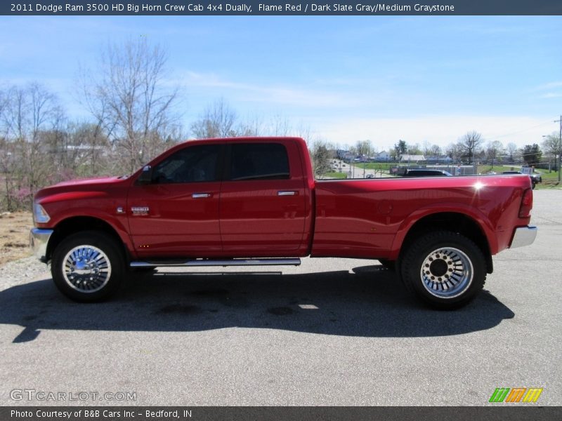 Flame Red / Dark Slate Gray/Medium Graystone 2011 Dodge Ram 3500 HD Big Horn Crew Cab 4x4 Dually