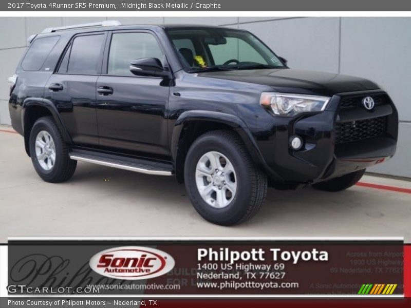 Midnight Black Metallic / Graphite 2017 Toyota 4Runner SR5 Premium