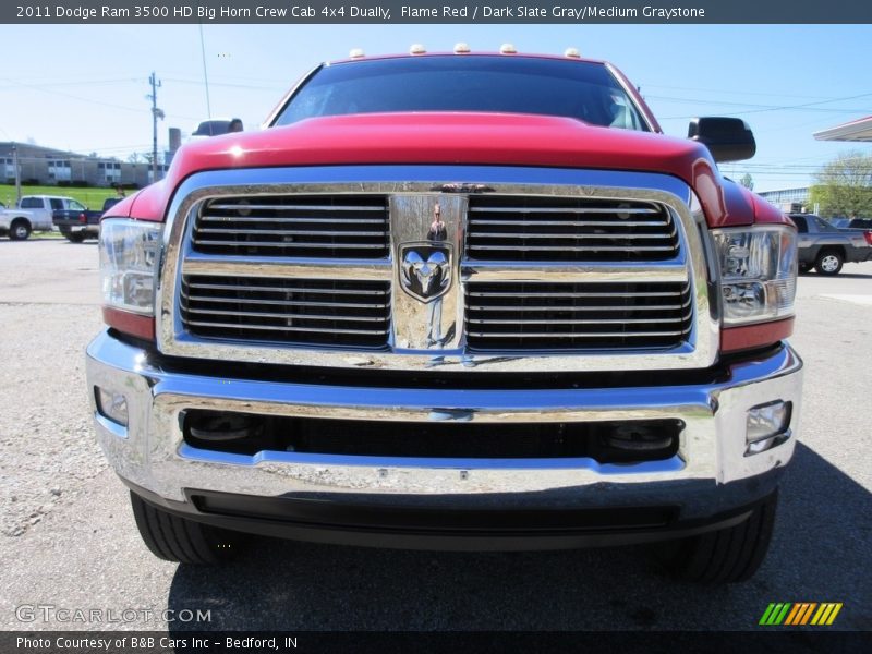 Flame Red / Dark Slate Gray/Medium Graystone 2011 Dodge Ram 3500 HD Big Horn Crew Cab 4x4 Dually