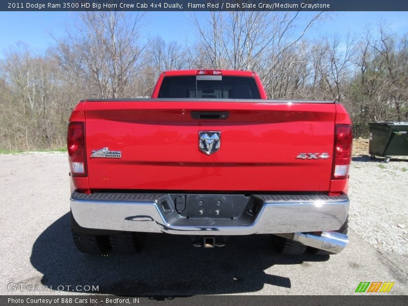 Flame Red / Dark Slate Gray/Medium Graystone 2011 Dodge Ram 3500 HD Big Horn Crew Cab 4x4 Dually