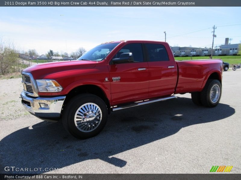 Flame Red / Dark Slate Gray/Medium Graystone 2011 Dodge Ram 3500 HD Big Horn Crew Cab 4x4 Dually
