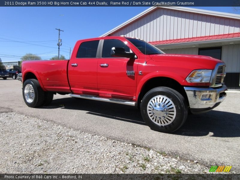 Flame Red / Dark Slate Gray/Medium Graystone 2011 Dodge Ram 3500 HD Big Horn Crew Cab 4x4 Dually