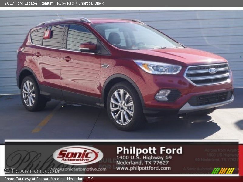 Ruby Red / Charcoal Black 2017 Ford Escape Titanium