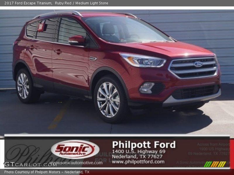 Ruby Red / Medium Light Stone 2017 Ford Escape Titanium