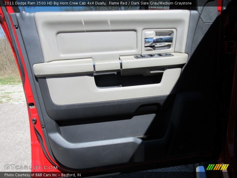 Flame Red / Dark Slate Gray/Medium Graystone 2011 Dodge Ram 3500 HD Big Horn Crew Cab 4x4 Dually