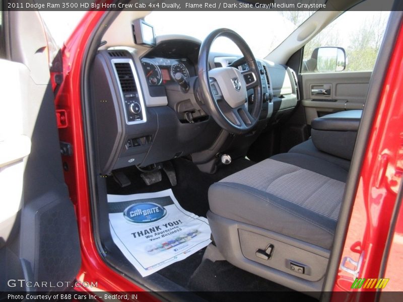 Flame Red / Dark Slate Gray/Medium Graystone 2011 Dodge Ram 3500 HD Big Horn Crew Cab 4x4 Dually