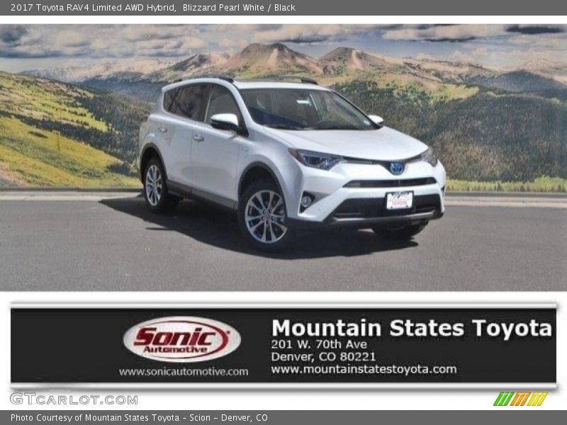 Blizzard Pearl White / Black 2017 Toyota RAV4 Limited AWD Hybrid