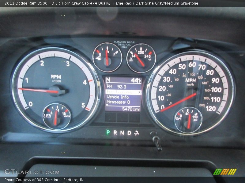 Flame Red / Dark Slate Gray/Medium Graystone 2011 Dodge Ram 3500 HD Big Horn Crew Cab 4x4 Dually