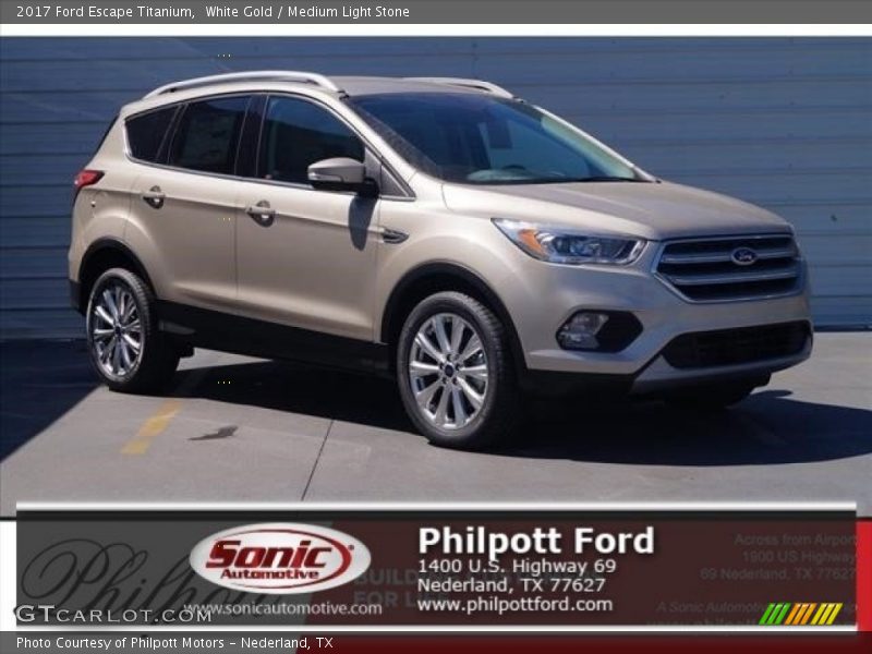 White Gold / Medium Light Stone 2017 Ford Escape Titanium