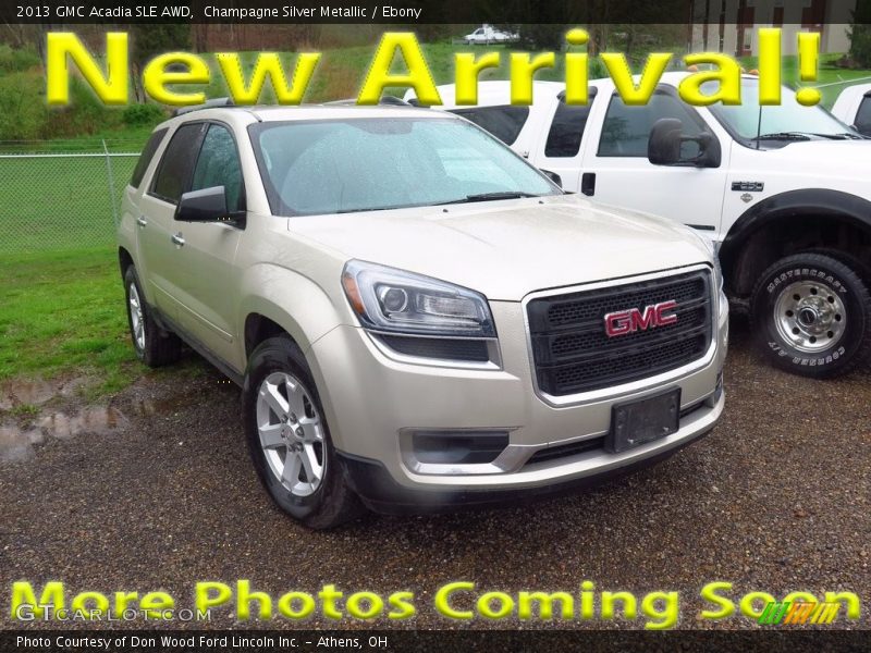 Champagne Silver Metallic / Ebony 2013 GMC Acadia SLE AWD
