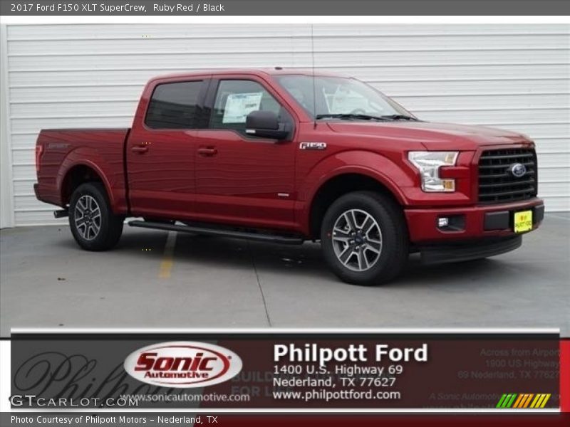 Ruby Red / Black 2017 Ford F150 XLT SuperCrew