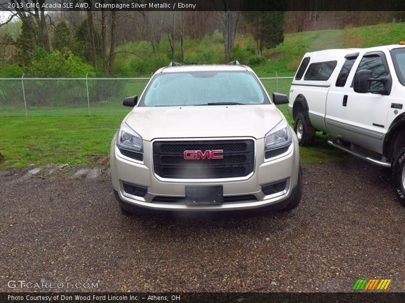 Champagne Silver Metallic / Ebony 2013 GMC Acadia SLE AWD