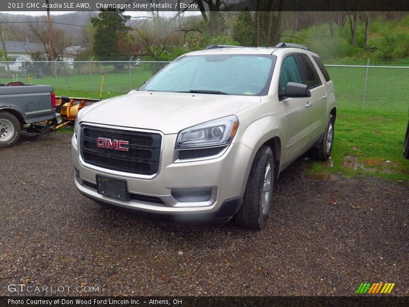 Champagne Silver Metallic / Ebony 2013 GMC Acadia SLE AWD