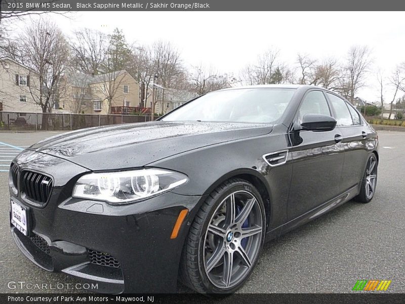 Black Sapphire Metallic / Sakhir Orange/Black 2015 BMW M5 Sedan
